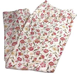 Lands’ End Women Floral Lounge‎ Pajama Pants Size S 6-8 Cotton Flannel Cozy